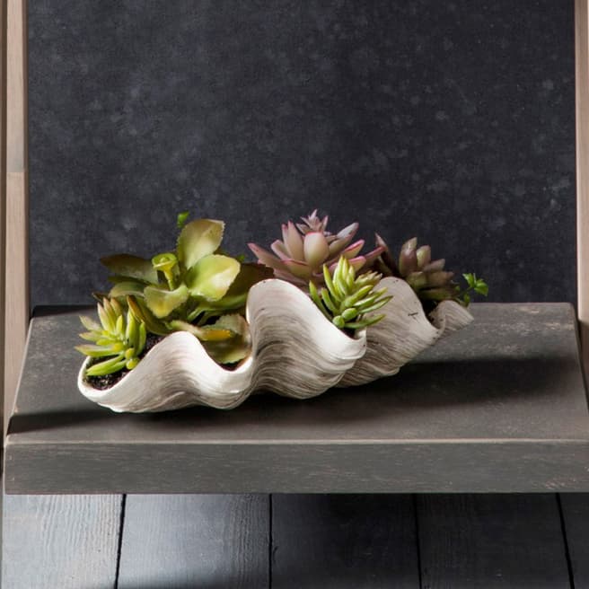 Gallery Living Green Faux Potted Clamshell