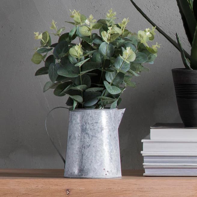 Gallery Living Green/Grey Faux Eucalyptus With Galvanised Jug