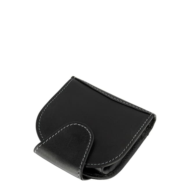 Charles Smith Black Leather Expandable Coin Purse