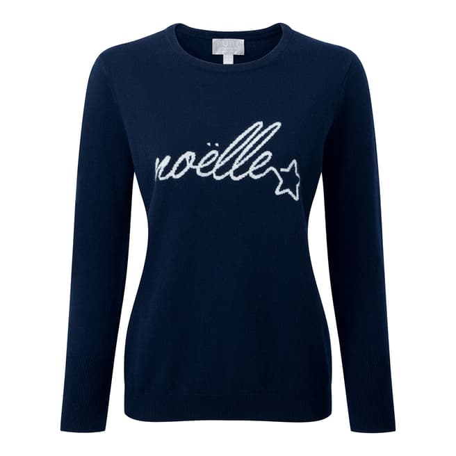 Pure Collection Navy Cashmere Motif Jumper