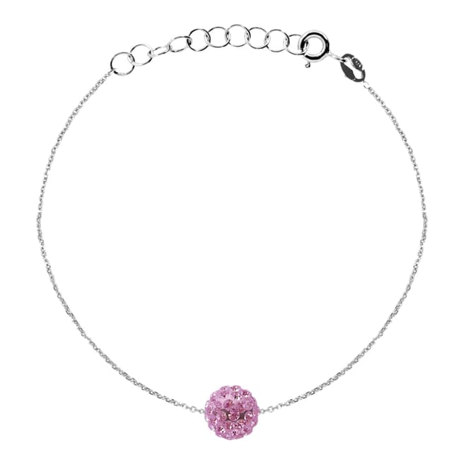Wish List Silver/Pink Crystal Bracelet