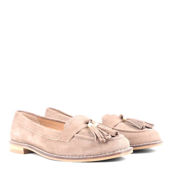 Carlton London Taupe Suede Blend Chanel Loafer