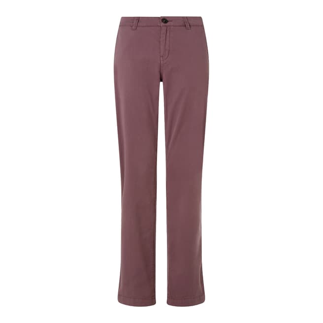 Jigsaw Womens Pink Cotton Stretch Washed Chinos Slim Leg Trousers
