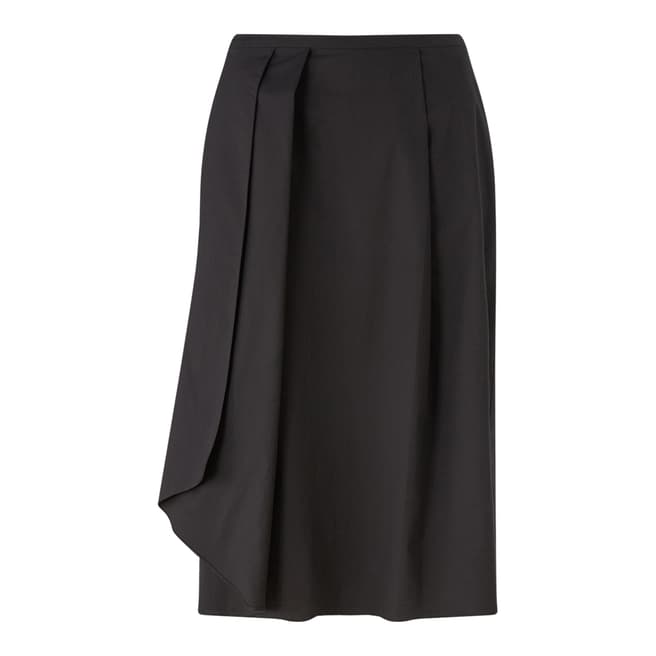 Jigsaw Womens Black Cotton Poplin Midi Skirt