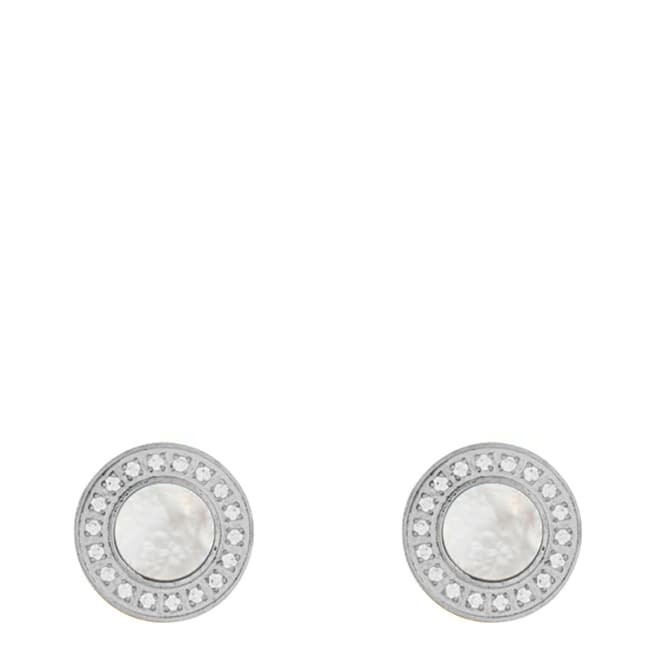 Black Label by Liv Oliver Silver Mother Of Pearl Cz Earrings