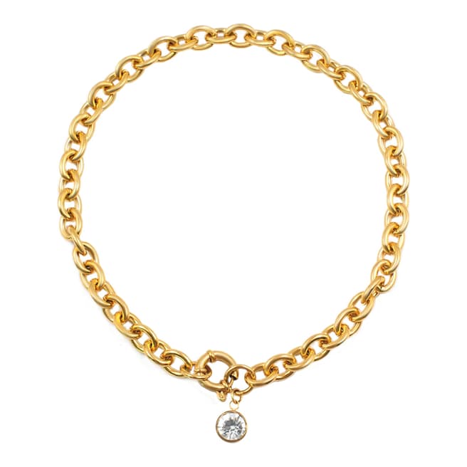 Chloe Collection by Liv Oliver Gold Plated Zirconia Charm Necklace