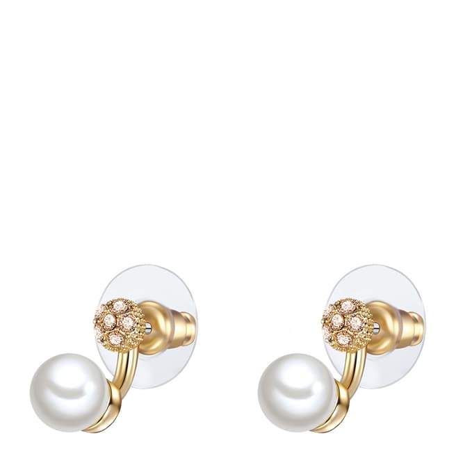 Perldesse Yellow Gold Pearl Heart Earrings 7mm