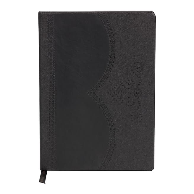 Ted Baker Black Brogue Textured Large Notebook