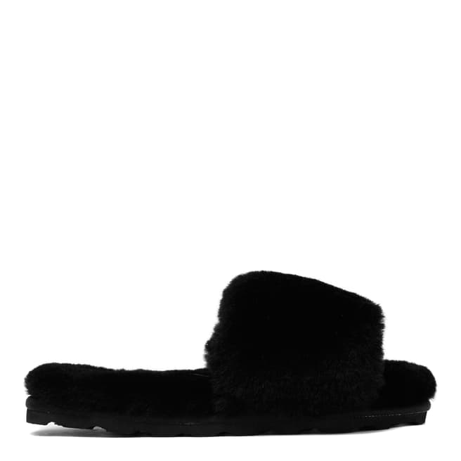 Australia Luxe Collective Black Shearling Slide Slippers