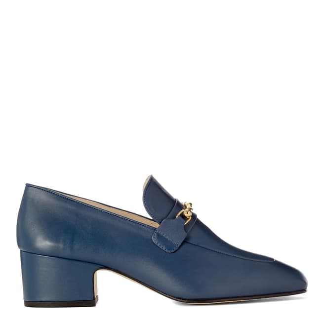 Joseph Blue Leather Mid Heel Loafers