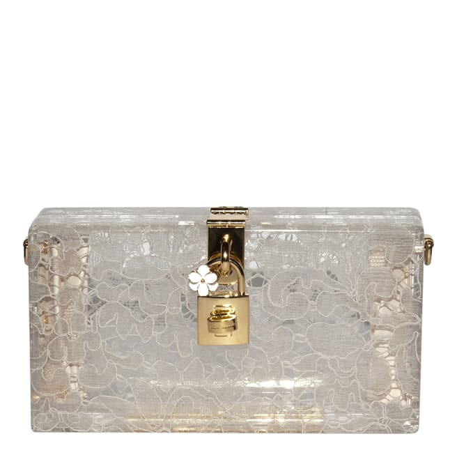 Dolce & Gabbana White Lace Plexiglass Clutch bag