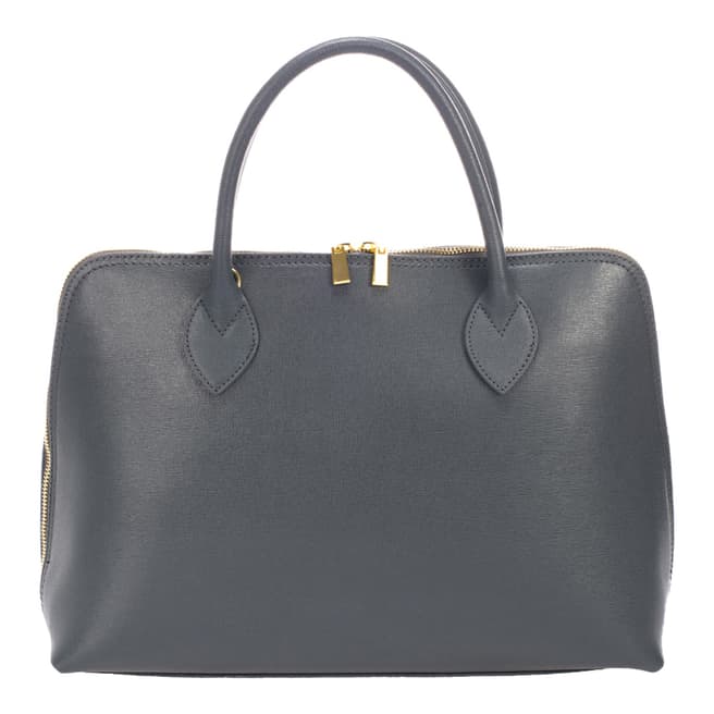 Massimo Castelli Grey Leather Top Handle Bag
