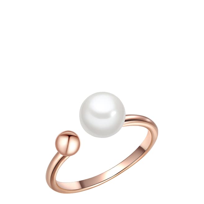 The Pacific Pearl Company Rose Gold White Pearl Ring