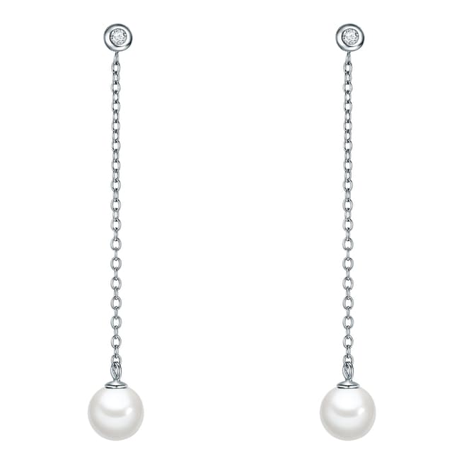 The Pacific Pearl Company Silver White Pearl Dangle Earrings