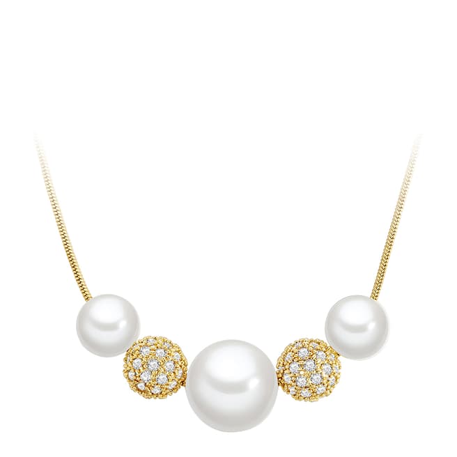 Pearls of London Yellow Gold White Pearl Necklace
