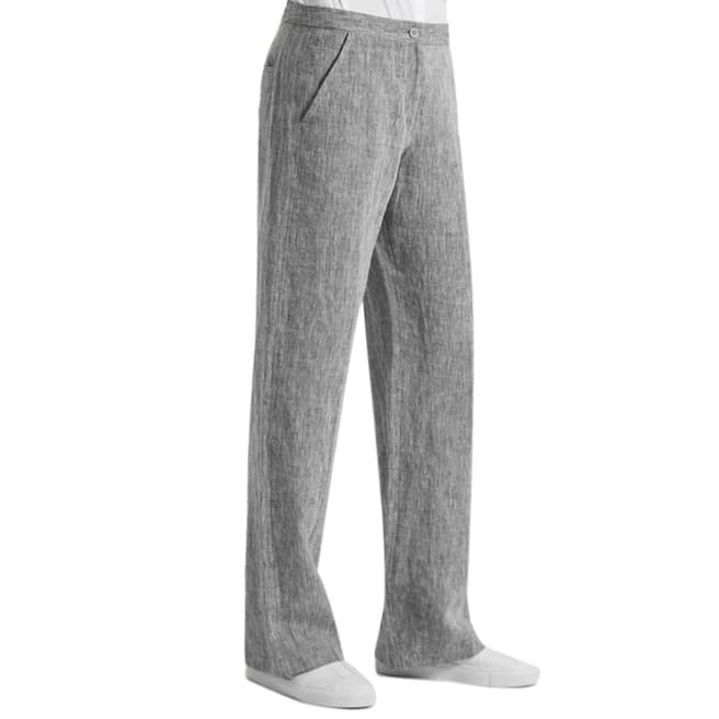 Great Plains Marble Grey Layla Linen Straight Leg Trousers
