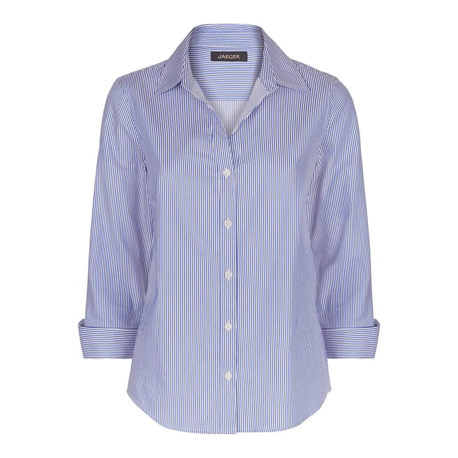 Jaeger Blue Stripe Cotton Shirt