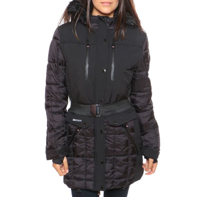 Geographical Norway Black Chantilly Long Coat