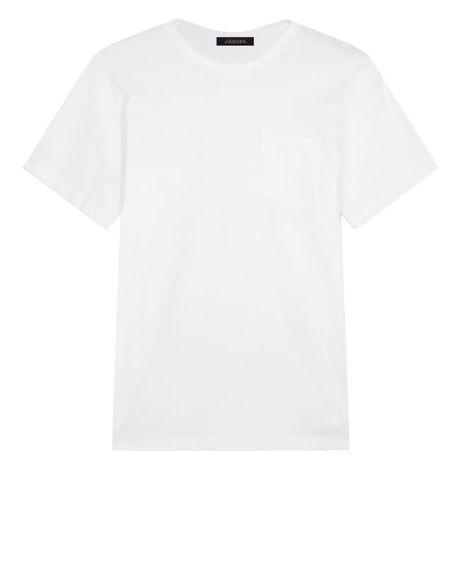 Jaeger White Pocket Cotton T Shirt