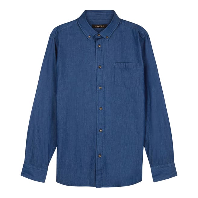 Jaeger Dark Blue Cotton Shirt