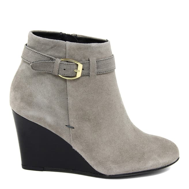 Eye Light Grey Suede Buckle Ankle Boots 