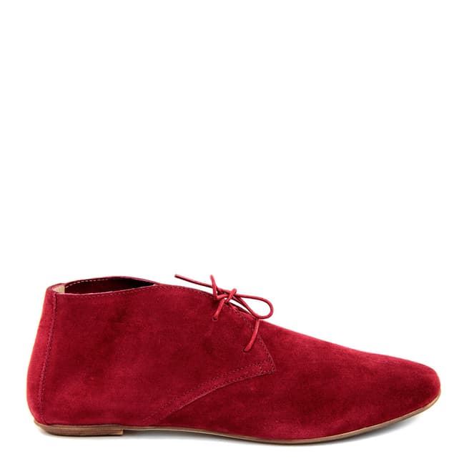 Eye Red Suede Lace Up Desert Boots 