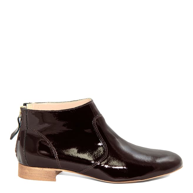 Eye Chocolate Patent Leather Ankle Boots 