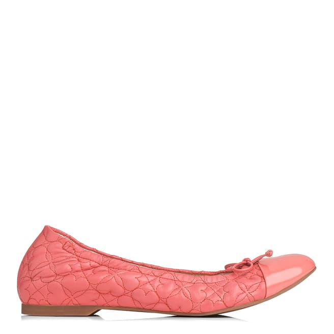 L K Bennett Pink Leather Quilted Cheri Ballerina Flats