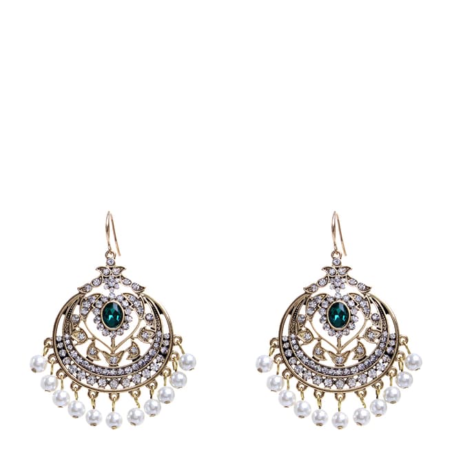 Amrita Singh Emerald/Gold Gayatri Earrings