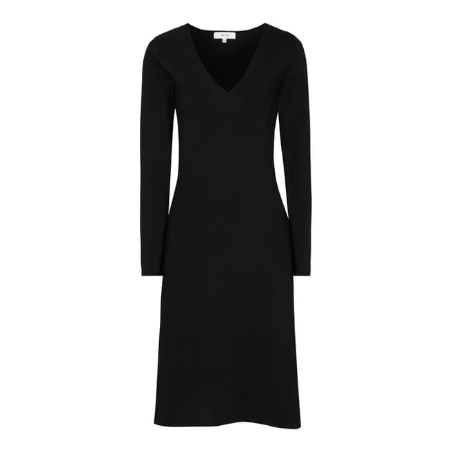Reiss Black Emilia Knitted Dress