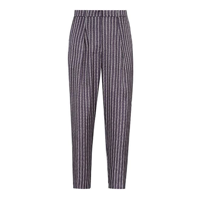 Reiss Black/White Printed Margueritte Trousers