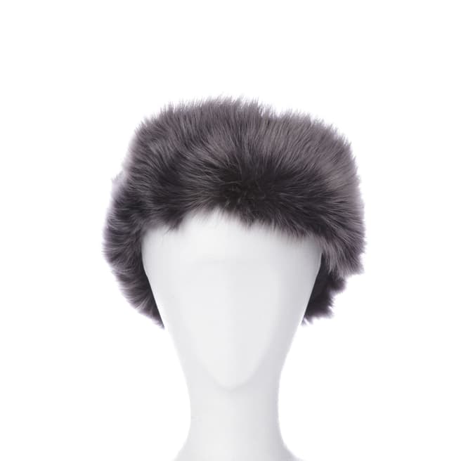 Shearling Boutique Black/Silver Shearling Headband