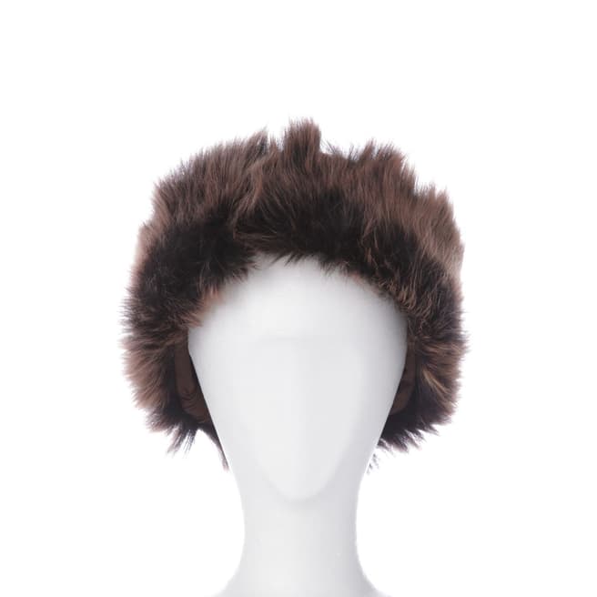 Shearling Boutique Brown/Gold Shearling Headband