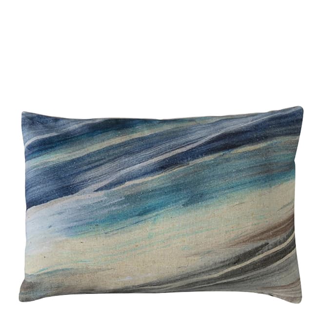 Gallery Living Blue Marble Distressed Mineral Print Cushion 35x50cm