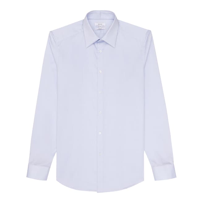 Reiss Soft Blue Havier Slim Fit Cotton Shirt