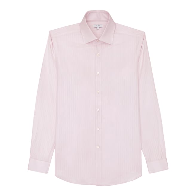 Reiss Pink Couture Textured Cotton Shirt