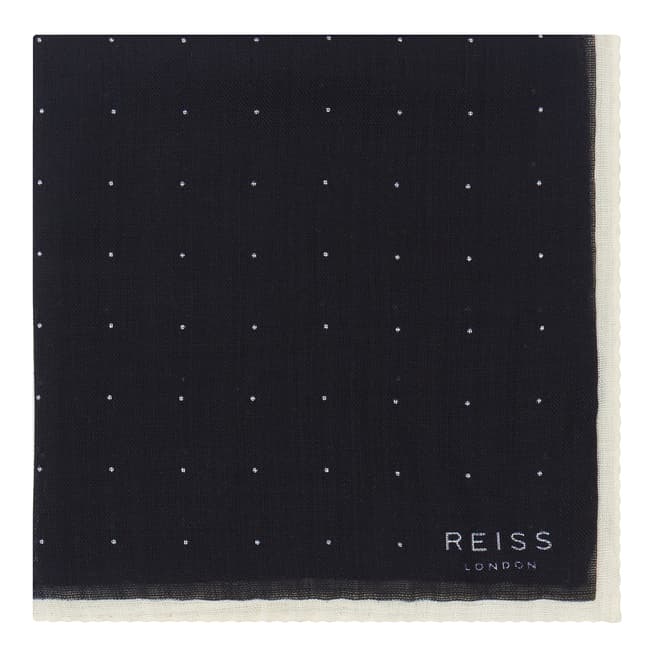 Reiss Navy Cinta Pin Dot Handkerchief