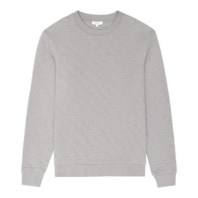 Reiss Charcoal Laker Crew Neck Cotton Blend Sweatshirt