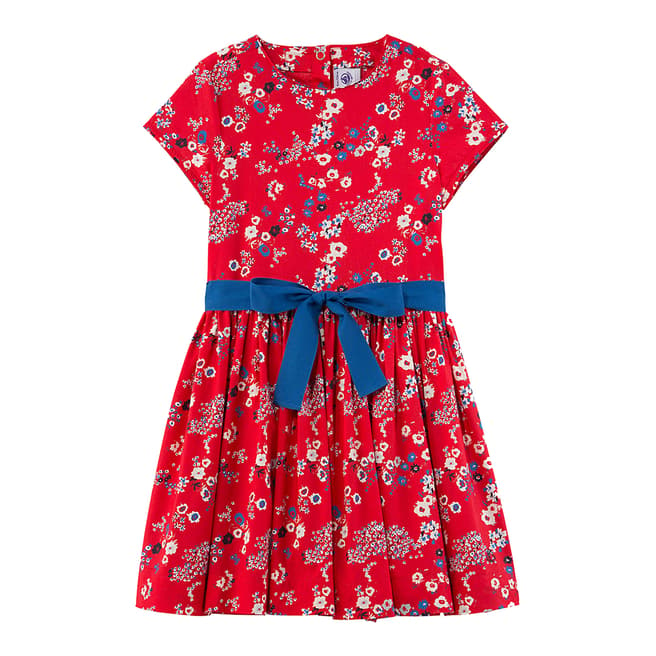 Petit Bateau Girl's Red Print Dress