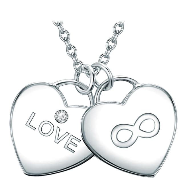 Tess Diamonds Silver Heart Love/Infinity Necklace
