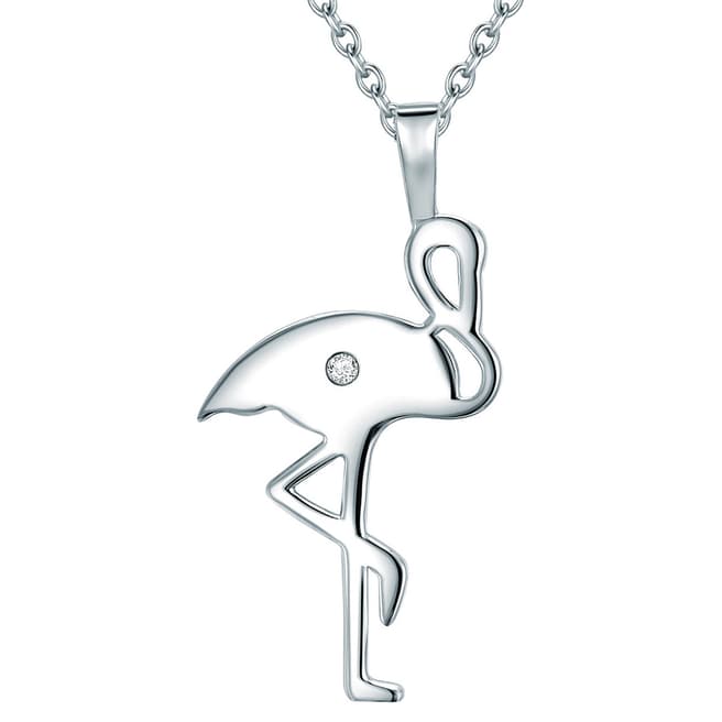 Tess Diamonds Silver Flamingo Necklace