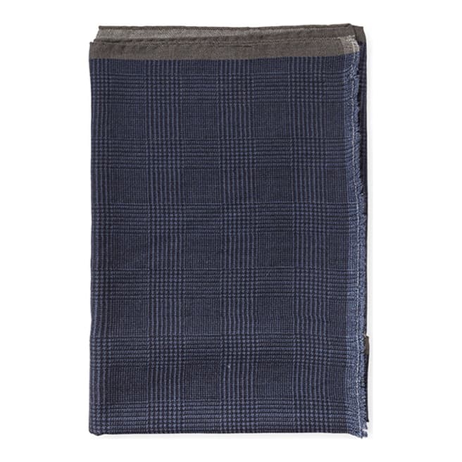 Hackett London Navy Price Of Wales Check Scarf