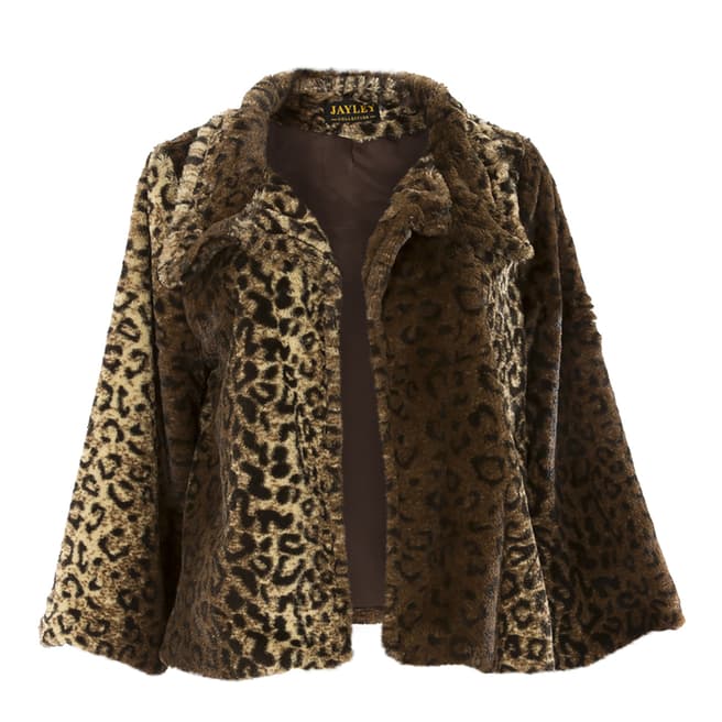 JayLey Collection Leopard Faux Fur Jacket