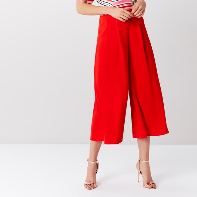 Coast Red Gilly Cropped Wide Leg Trousers 