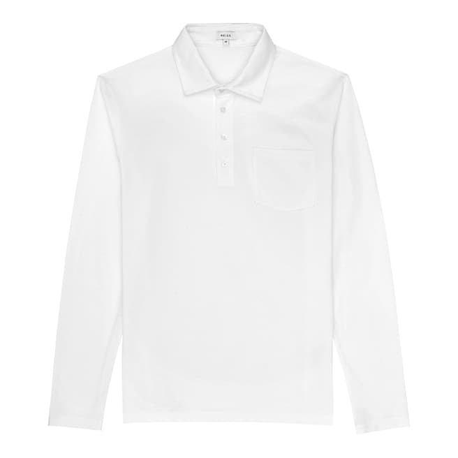 Reiss White Santie Cotton Polo Shirt