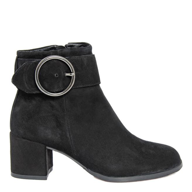 Gusto Black Suede Jackpot Heel Ankle Boots