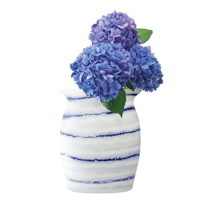 LSA White/Cobalt Batik Vase H26cm