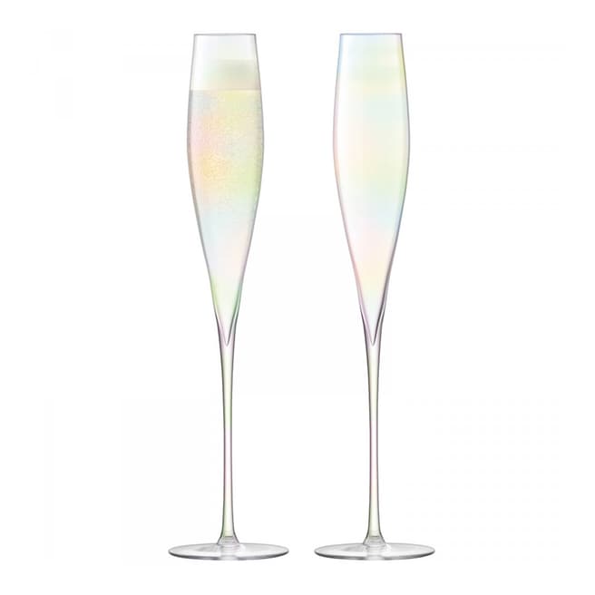 LSA Set of 2 Mother of Pearl Celebrate Champagne Flutes