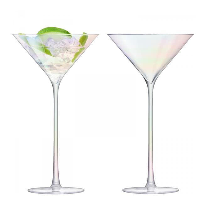 LSA Set of 2 Mother of Pearl Celebrate Cocktail Glasses