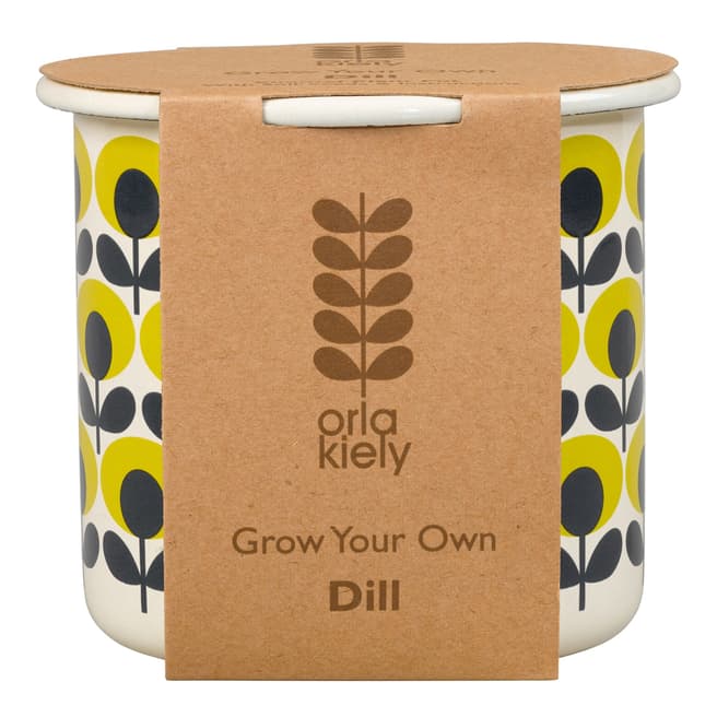 Orla Kiely Yellow GYO Dill Flower Oval Print Pot